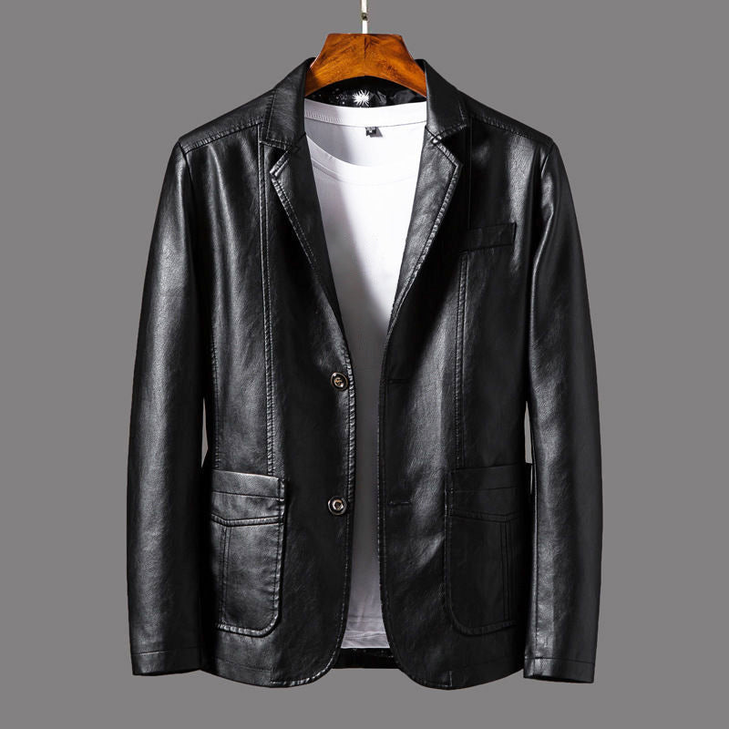 Bradley - Men's Faux Leather Blazer Jacket