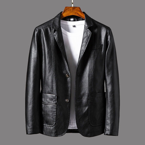 Bradley - Men's Faux Leather Blazer Jacket
