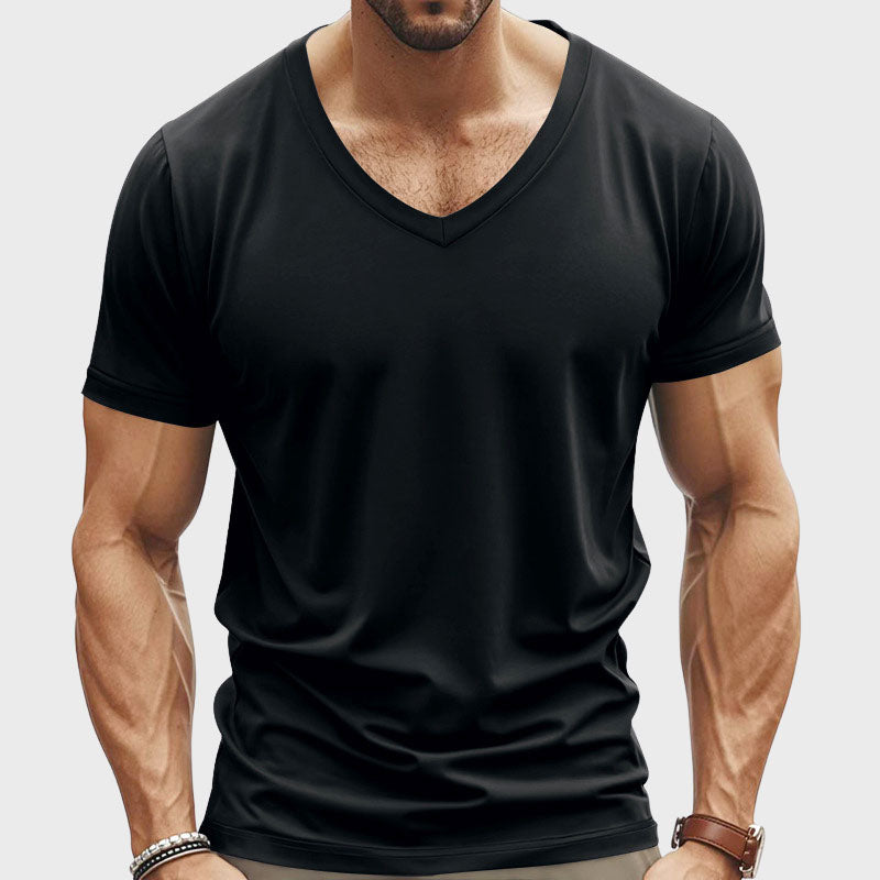 Brandon - Men's Deep V-Neck Slim Fit T-Shirt