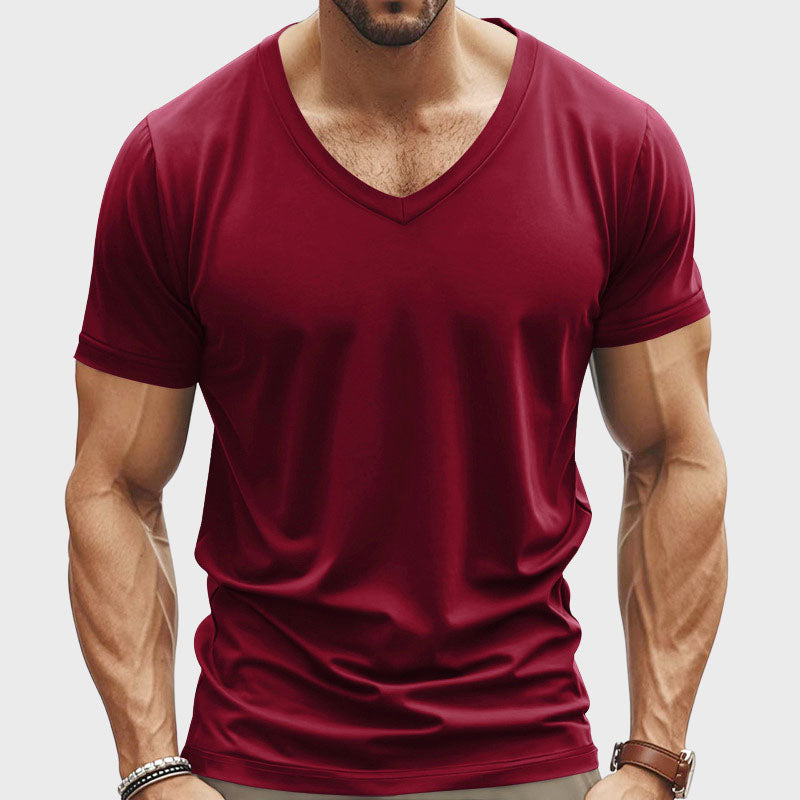 Brandon - Men's Deep V-Neck Slim Fit T-Shirt
