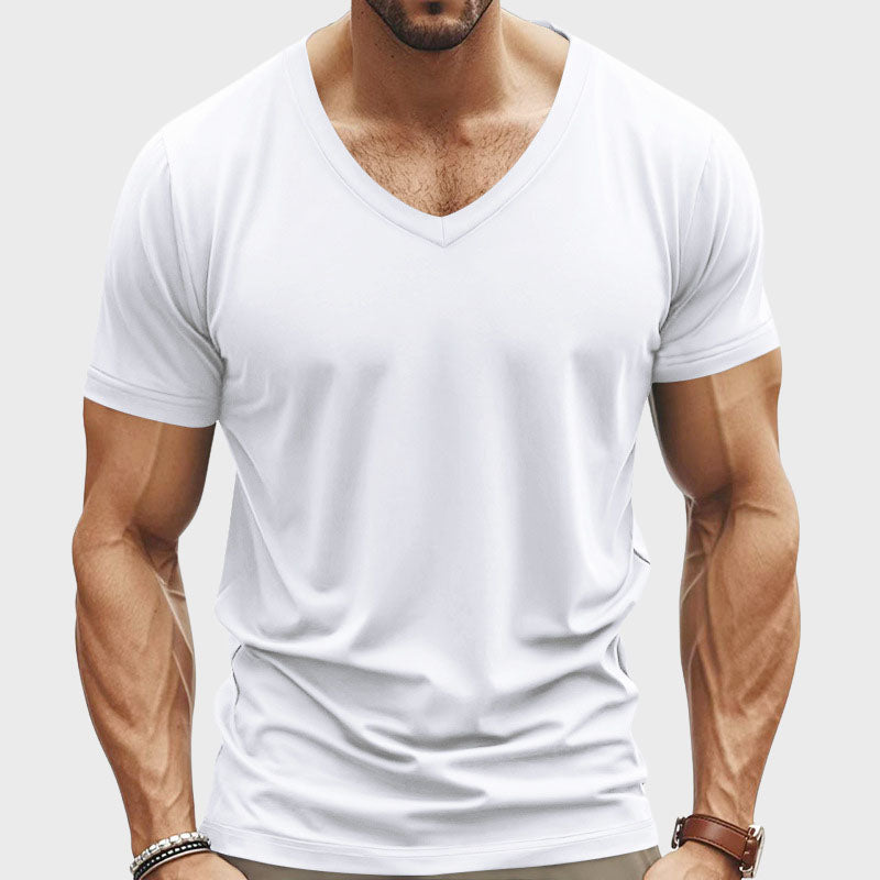 Brandon - Men's Deep V-Neck Slim Fit T-Shirt