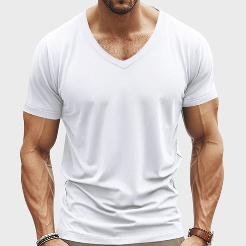 Brandon - Men's Deep V-Neck Slim Fit T-Shirt