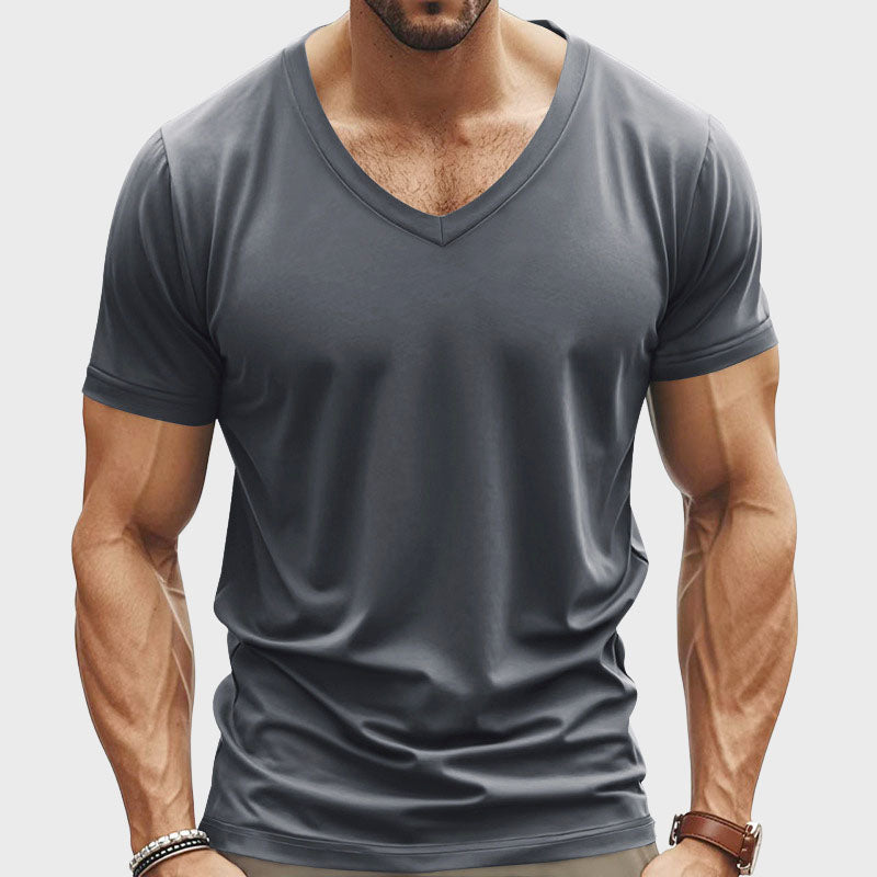 Brandon - Men's Deep V-Neck Slim Fit T-Shirt