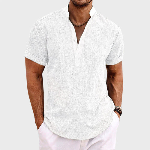 Brandon - Men's Textured Short Sleeve Henley Shirt
