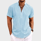 Brandon - Men's Textured Short Sleeve Henley Shirt