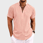 Brandon - Men's Textured Short Sleeve Henley Shirt
