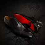 Brent - Men's Cap-Toe Lace-Up Red Sole Leather Oxfords 