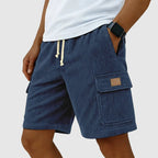 Brian - Men's Corduroy Drawstring Cargo Linen Shorts
