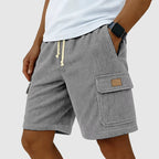 Brian - Men's Corduroy Drawstring Cargo Linen Shorts