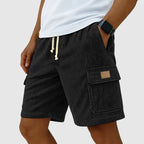 Brian - Men's Corduroy Drawstring Cargo Linen Shorts