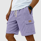 Brian - Men's Corduroy Drawstring Cargo Linen Shorts