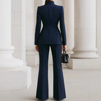 Brianna - Women’s Tailored High-Neck Blazer Suit Set