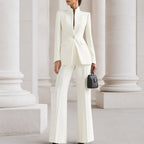 Brianna - Women’s Tailored High-Neck Blazer Suit Set