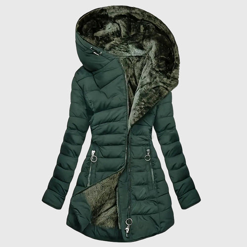 Brooke - Women's Plush-Lined Hooded Long Puffer Coat