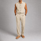 Brooks - Men's Sleeveless Shirt and Pleated Pants Set