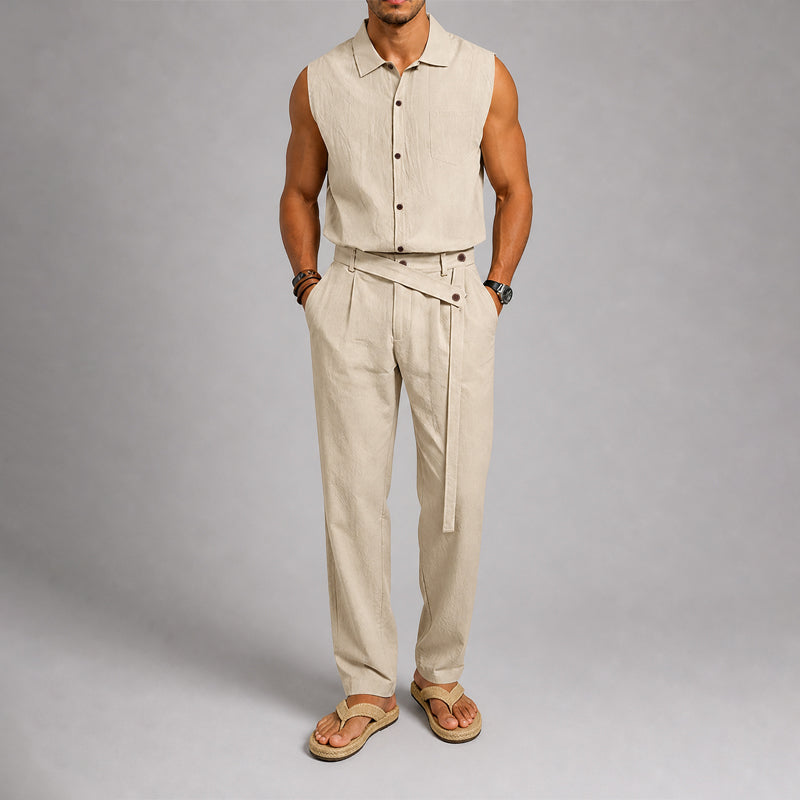 Brooks - Men's Sleeveless Shirt and Pleated Pants Set