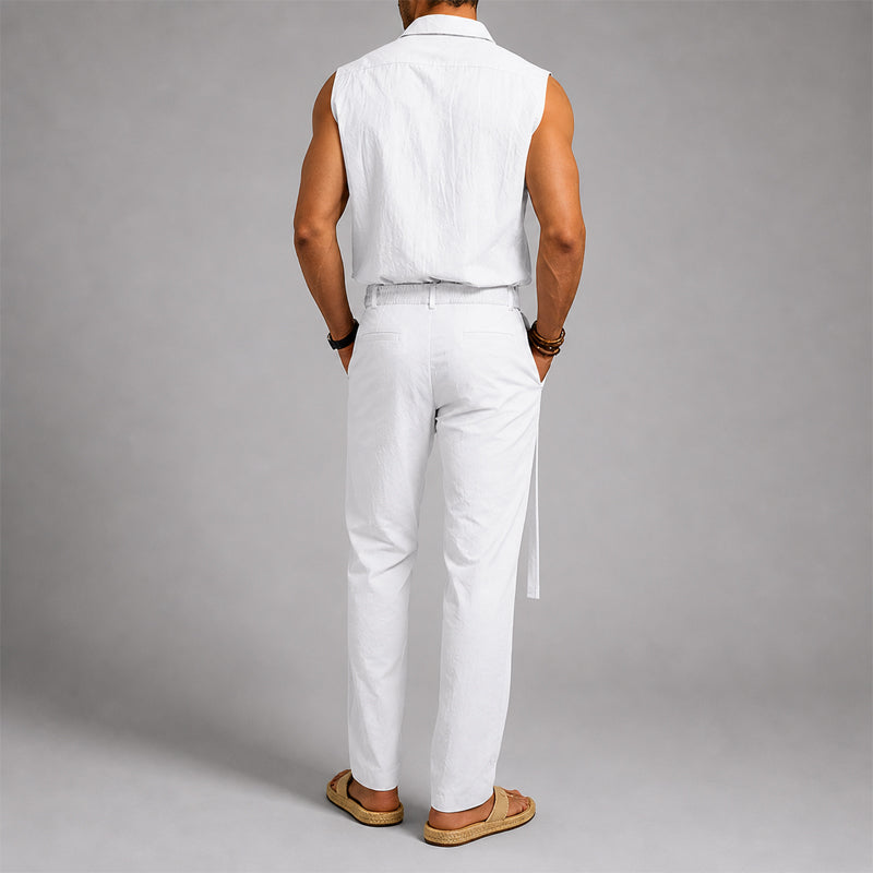 Brooks - Men's Sleeveless Shirt and Pleated Pants Set