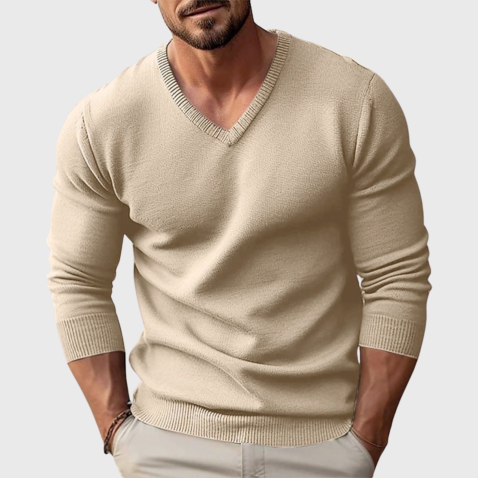 Bryce -  Men's V-Neck Knit Pullover Sweater
