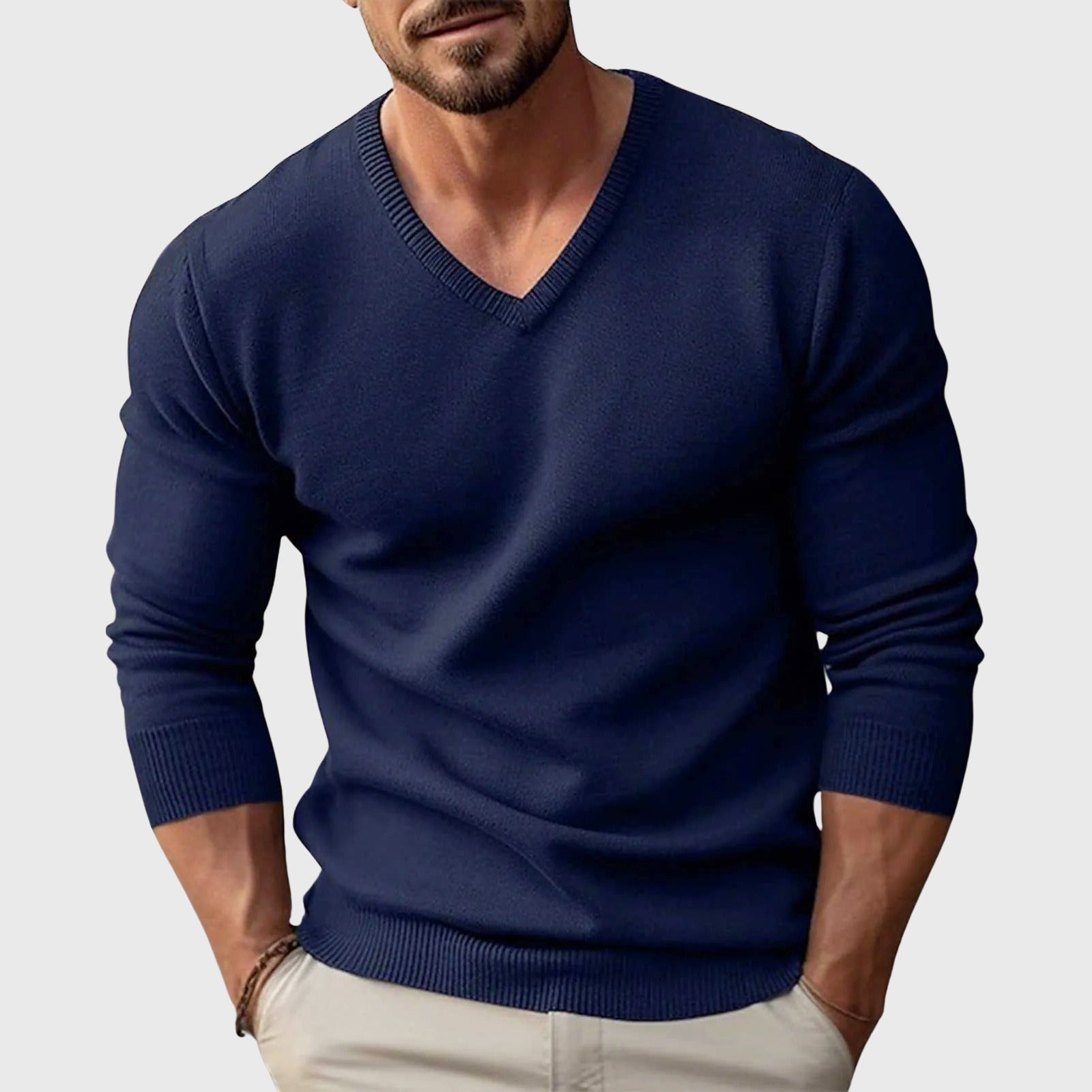 Bryce -  Men's V-Neck Knit Pullover Sweater