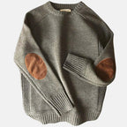 Bryer - Men's Urban Elbow Patch Crewneck Knit Sweater