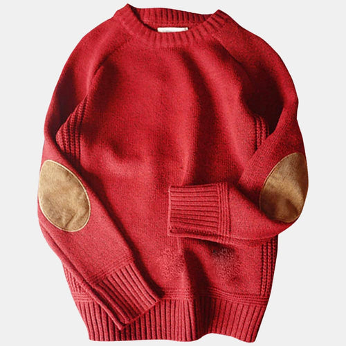 Bryer - Men's Urban Elbow Patch Crewneck Knit Sweater