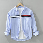 Caleb - Men's Chest Stripe Casual Button-Down Shirt