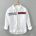 Caleb - Men's Chest Stripe Casual Button-Down Shirt