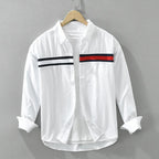 Caleb - Men's Chest Stripe Casual Button-Down Shirt