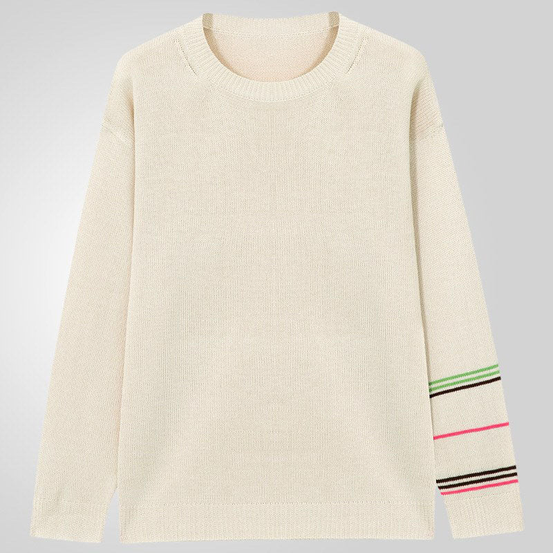 Cameron - Men's Striped Crew Neck Relaxed Fit Sweater