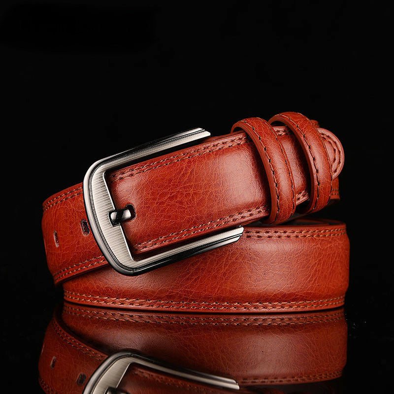 Cascade - Men's Leather Belt with Metal Buckle