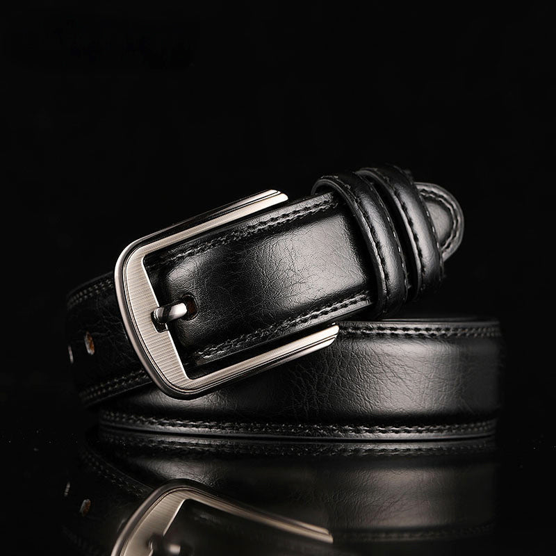 Cascade - Men's Leather Belt with Metal Buckle