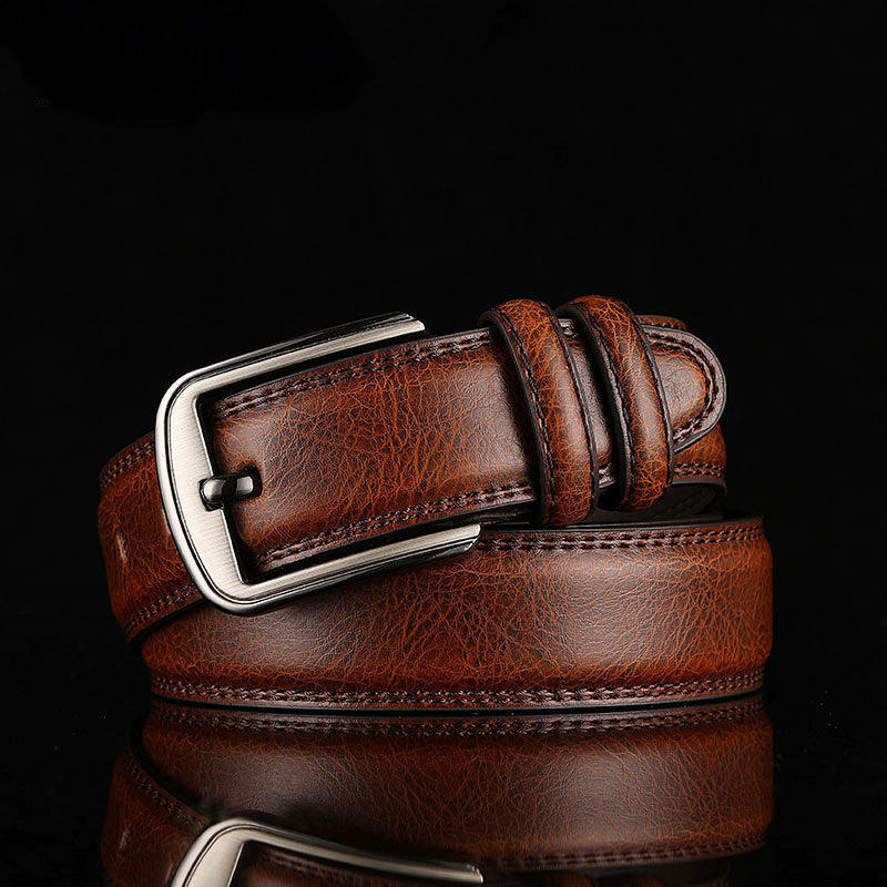Cascade - Men's Leather Belt with Metal Buckle