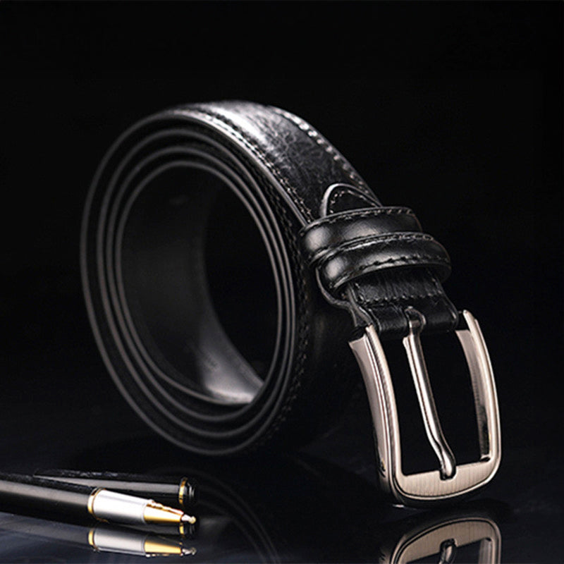 Cascade - Men's Leather Belt with Metal Buckle