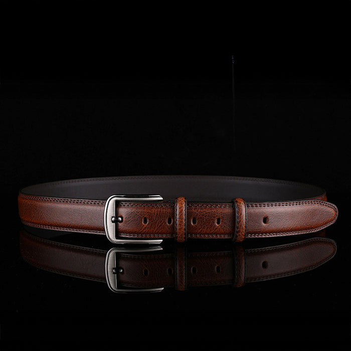 Cascade - Men's Leather Belt with Metal Buckle