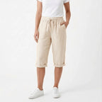 Celeste - Women’s Relaxed Drawstring Linen Capri Pants
