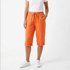 Celeste - Women’s Relaxed Drawstring Linen Capri Pants