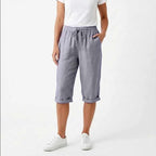 Celeste - Women’s Relaxed Drawstring Linen Capri Pants
