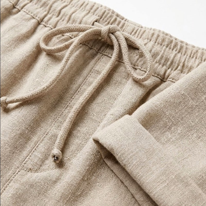 Celeste - Women’s Relaxed Drawstring Linen Capri Pants