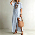 Celestine - Women’s Striped High-Slit Maxi Dress