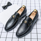 Charles - Men's Classic Leather Strap Dress Loafers