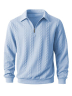 Charles - Men's Cable Half-Zip Long Sleeve Sweater