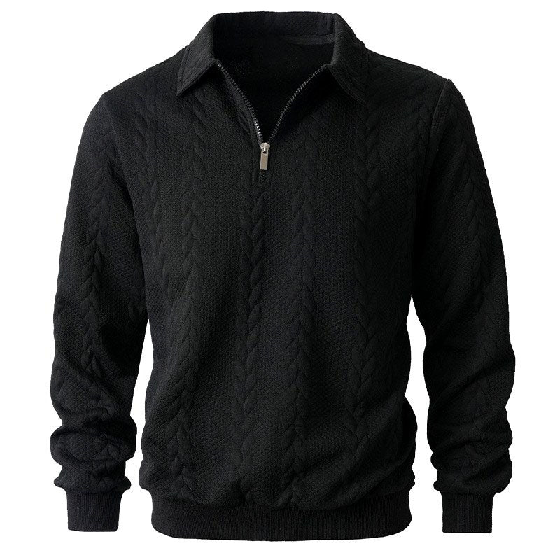 Charles - Men's Cable Half-Zip Long Sleeve Sweater