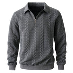 Charles - Men's Cable Half-Zip Long Sleeve Sweater