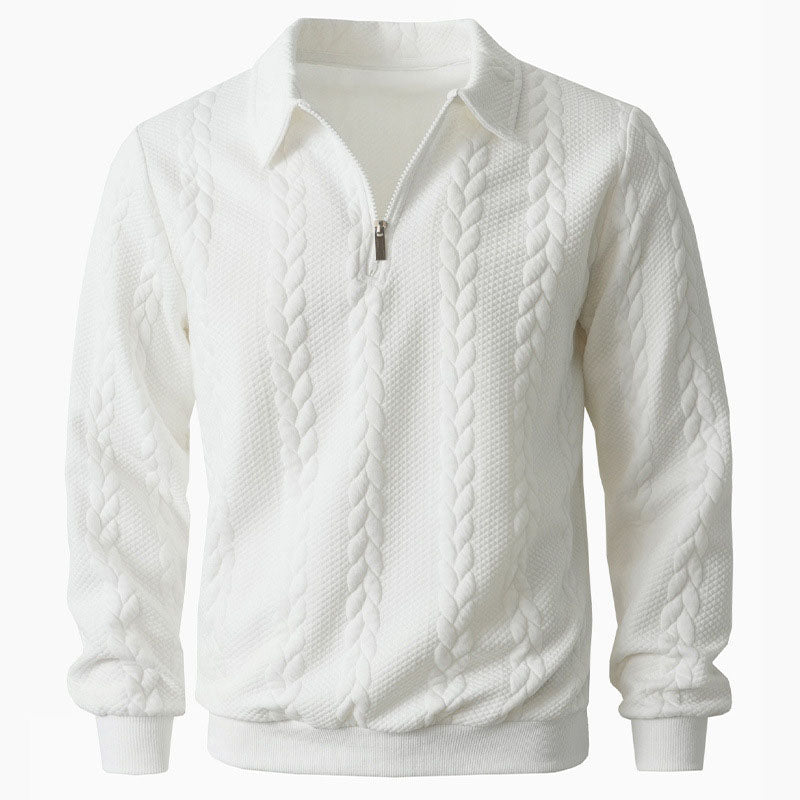 Charles - Men's Cable Half-Zip Long Sleeve Sweater