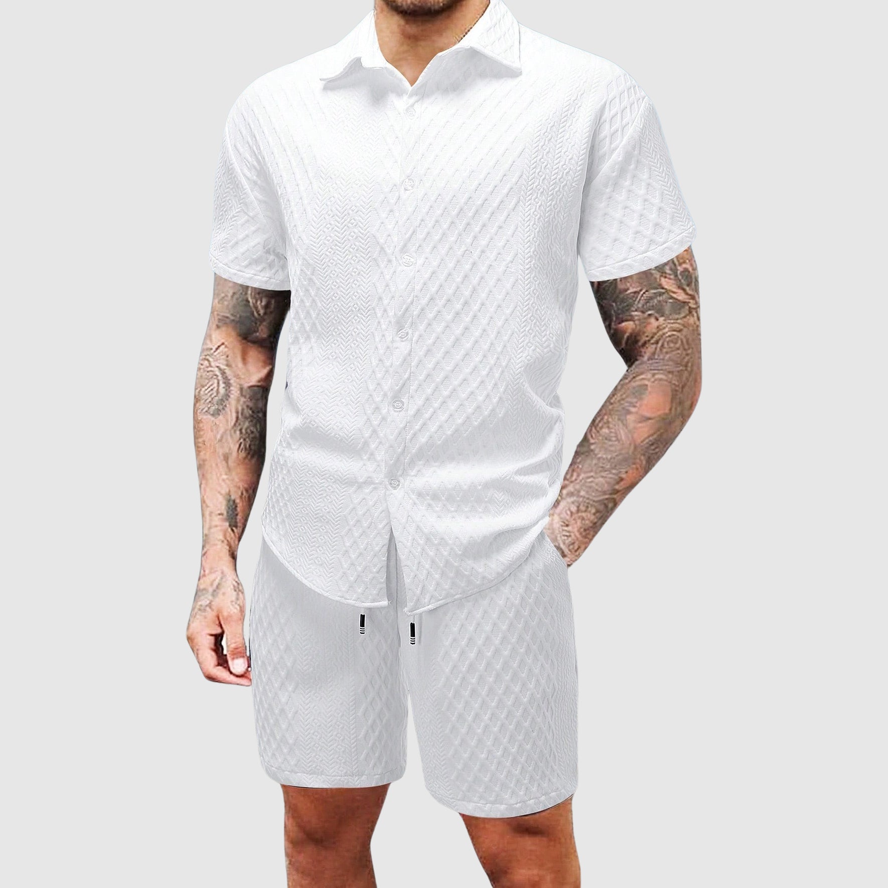 Chase - Men's Cruise Textured Shirt & Shorts Set