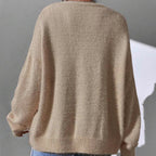 Chelsea - Women's Fuzzy V-Neck Button-Front Cardigan