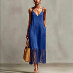Cherry - Women's V-Neck Boho Summer Dress