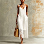 Cherry - Women's V-Neck Boho Summer Dress
