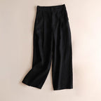 Chloe - Women's Linen Wide-Leg Pleated Trousers