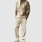 Christopher - Men's Linen Look Button-Up Beach Set